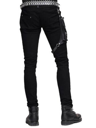Teufel Mode Rock Herren Pu Leder Hose Punk Gothic Hose Steampunk Freizeit - Bild 6 von 12