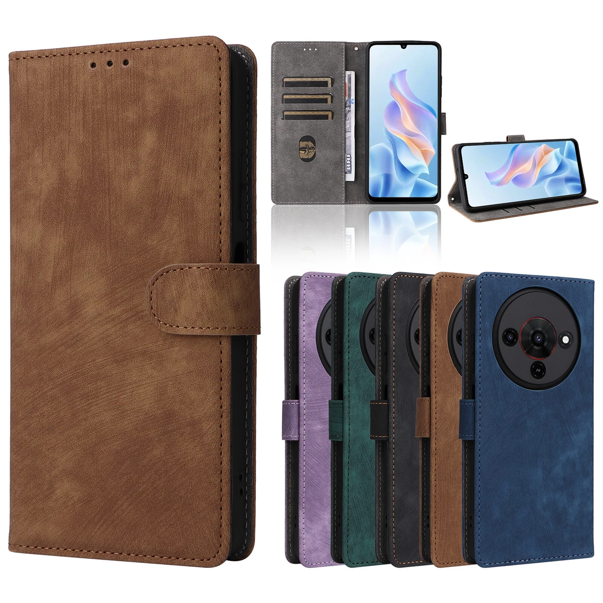 Funda Para Nubia Focus 5G / ZTE Blade A75 5G - Cuero Sintético Con Ranura Para Tarjetas