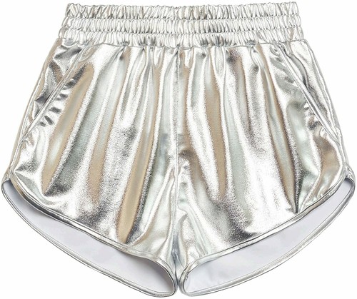 Girls Metallic Shorts Sparkly Shiny Hot 