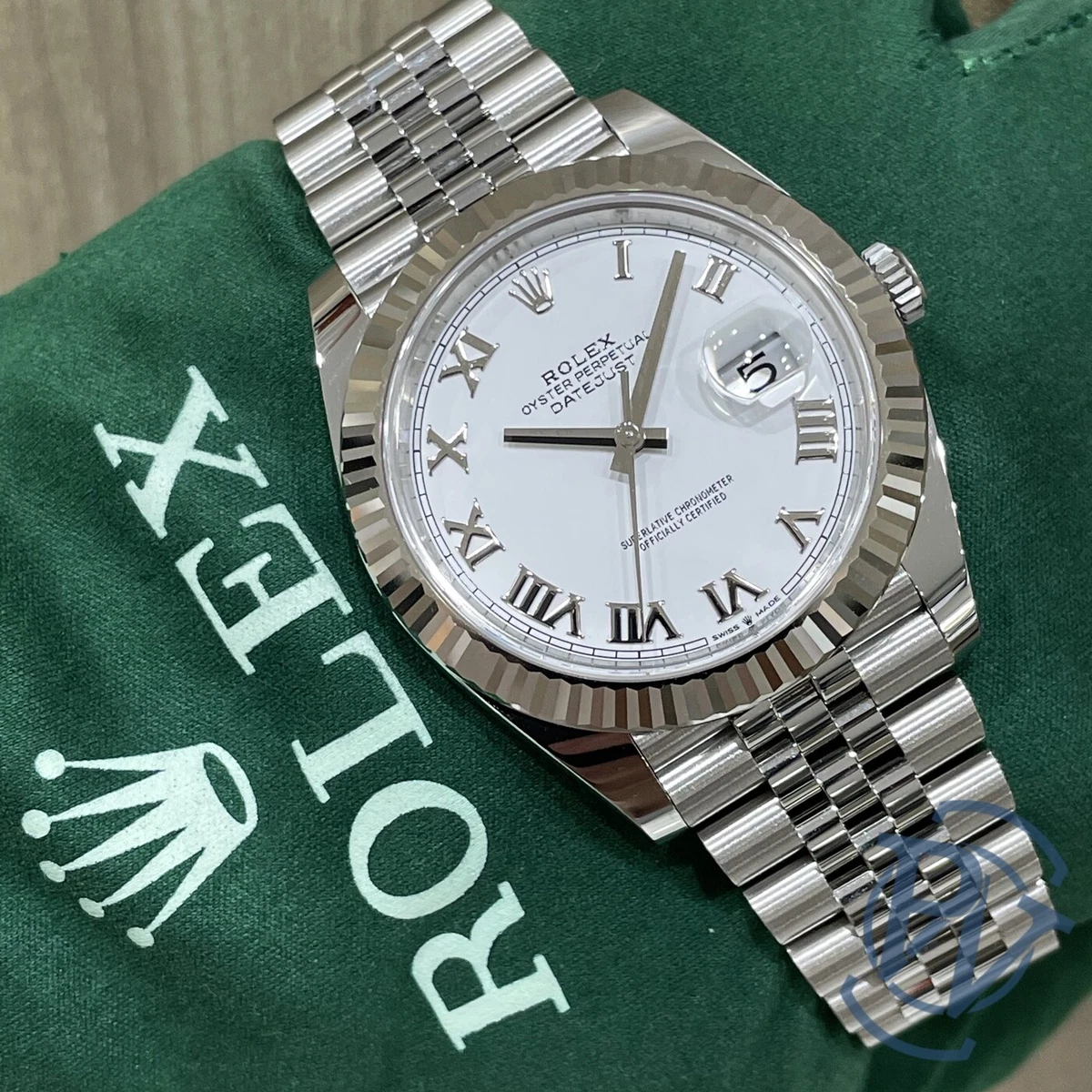 Rolex datejust 41 clearance white dial fluted bezel