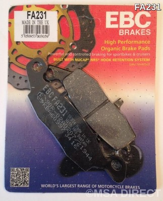 BB様　2 EBC Organic REAR Disc Brake Pads Fits KAWASAKI ZR7 ZR7S (1999 to