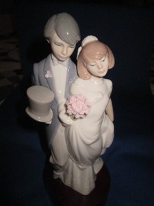 Lladro Bride Groom Wedding Day Large Figurine Statue Cake Image Is Loading Lladro Bride Groom Wedding Day Large Figurine