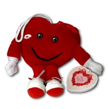 Dan Dee Plush Heart 1980s Valentines Day Red Anthropomorphic Kiss Lips Love VTG