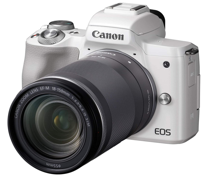 Canon Mirrorless SLR Camera EOS Kiss M High-Power Zoom Kit White 