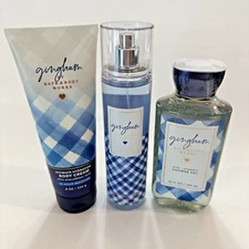 NEW Bath & Body Works Gingham Lot Body Cream Fragrance Mist Shower Gel Full Size