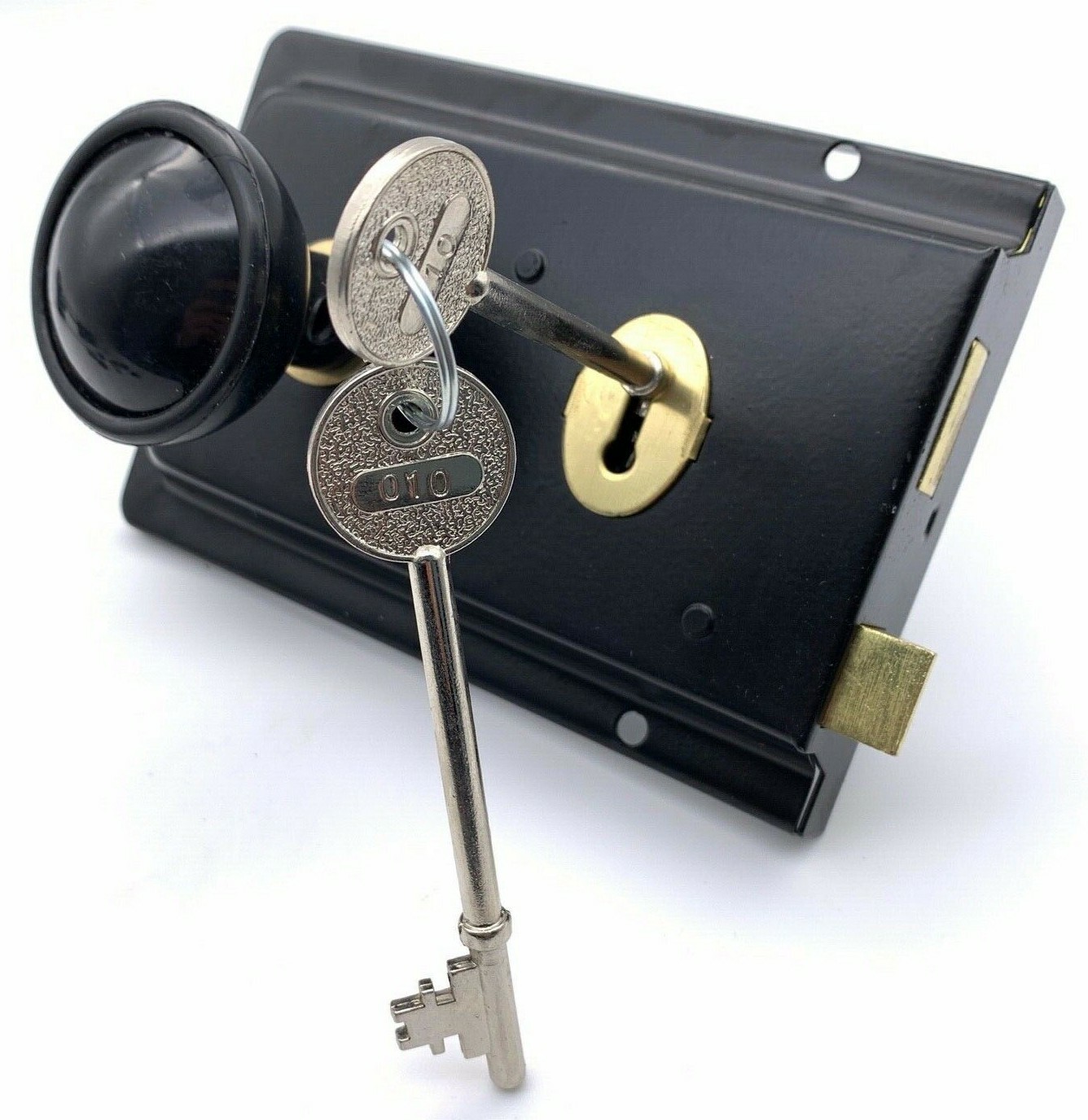 Rim Lock Knob Set Sash lock Plastic Knob Kit Latch Retro Traditional Cottage