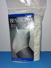 NEW 3 Pairs Bestform Off White/Ivory Size 11 Panties Underwear Nylon Vintage L 