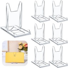 6 Packs Adjustable Purse Display Stand Clear Acrylic Handbag clear