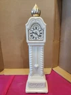 Avon Vintage Grandfather Clock Perfume Bottle Empty Milk Glass, Gold