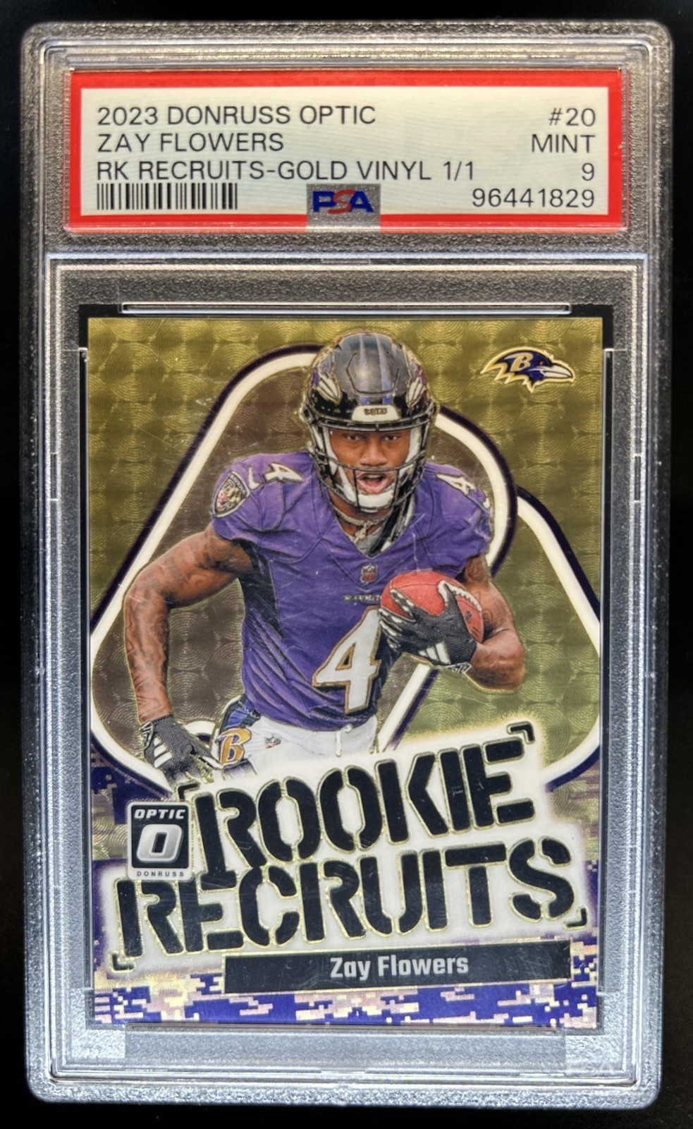 Zay Flowers Panini Donruss Optic Rookie Recruits #20 Gold Vinyl