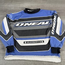 VTG O'Neal Shirt Youth Blue Long Sleeve Elements Motocross Jersey Racing READ