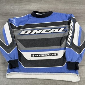 VTG O'Neal Shirt Youth Blue Long Sleeve Elements Motocross Jersey Racing READ