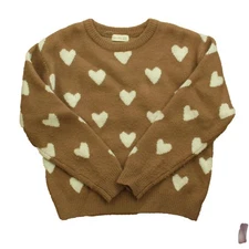 Rylee + Cru Knit Pullover Hearts Outerwear Kids Size 10-12 Years