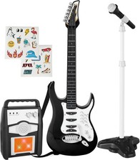 Ultimate Kids Guitar Play Set Electric Toy with Microphone Amp Interactive Black