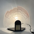 Lampada Da Tavolo Vintage stile Art Deco Con Vetro Ventaglio di Murano Satinato