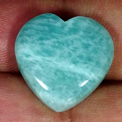 16.00Cts Natural Amazonite Heart Cabochon Loose Gemstone 18X19X5MM