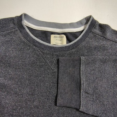 Method Mens Longsleeve Pullover Crew Neck  Gray Sweater Sz XXL