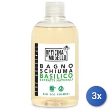 3x Officina Del Mugello Bain Moussant Bio 500 Ml. Basilic