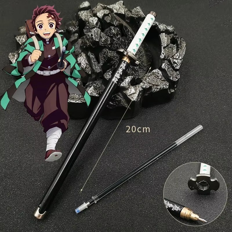 3 pc Ballpoint Pen Demon Slayer Anime Set Christmas Stocking with Stand