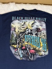 Vintage 1996 Sturgis Black Hills Rally Single Stitch USA Made 2 Sided Tee Size L