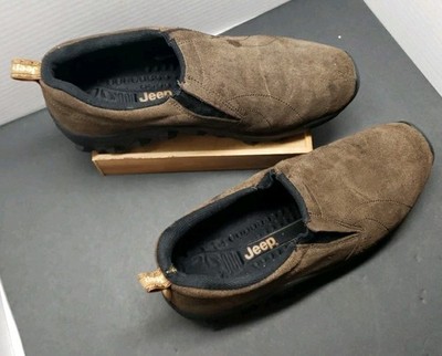 Jeep Men s 9 1/2 M Slip-On Trail Shoes Brown Suede Hiking Casual 