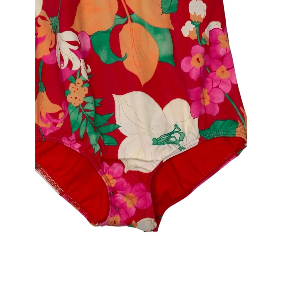 Nuevo con etiquetas Traje de baño Lands' End floral de una pieza 12 Beach Resort Tropical acolchado Foto 4 de 4