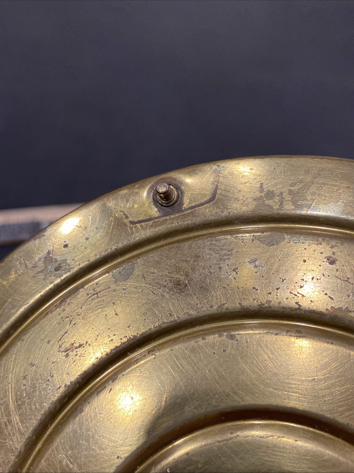 RED Vtg 1930s PARK SHERMAN Cigarette Ash Tray Canister Dispenser Brass Art Deco