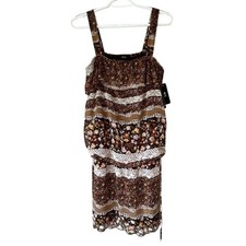 NWT BCX Brown Patterned Dress Size