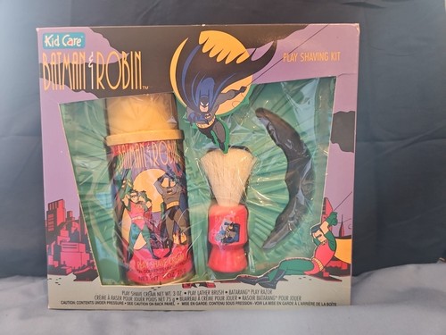 Vintage Batman And Robin Play Shave Set Kit Kid Care Shaving 1995 Cream ...