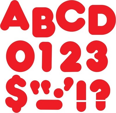 Red 4-Inch Casual Uppercase Ready Letters R