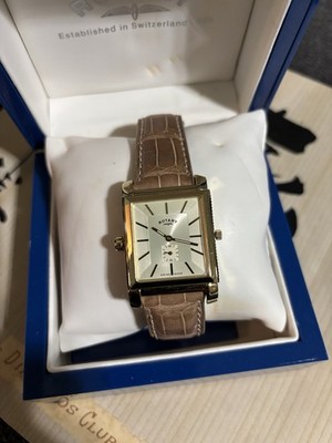 Rotary Elite Reversible Swiss Quartz Watch * Double Face Reverso Dual Time