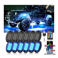 Metal RGB LED Rock Lights with Bluetooth APP/RF Remote Control, 288LED 12Pods