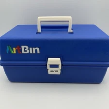 VTG ArtBin Storage Case Blue Tackle Box For Art Supplies Two-Tier Model 8299 USA