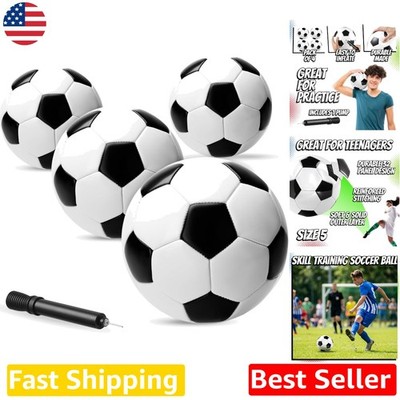 Official Size 5 Soccer Ball | Durable PVC Leather | 32-Panel Machine Stitch |...