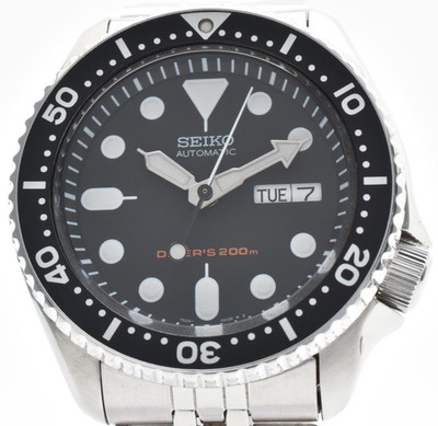 【Near MINT】 SEIKO 7S26-0020 SKX007 Black Diver's Automatic Mens Watch From JAPAN