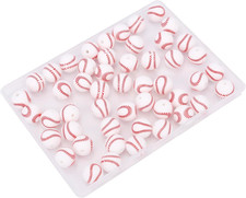 50Pcs Sports Ball Beads, 15Mm Light Silicone Beads for Crafts Baseball