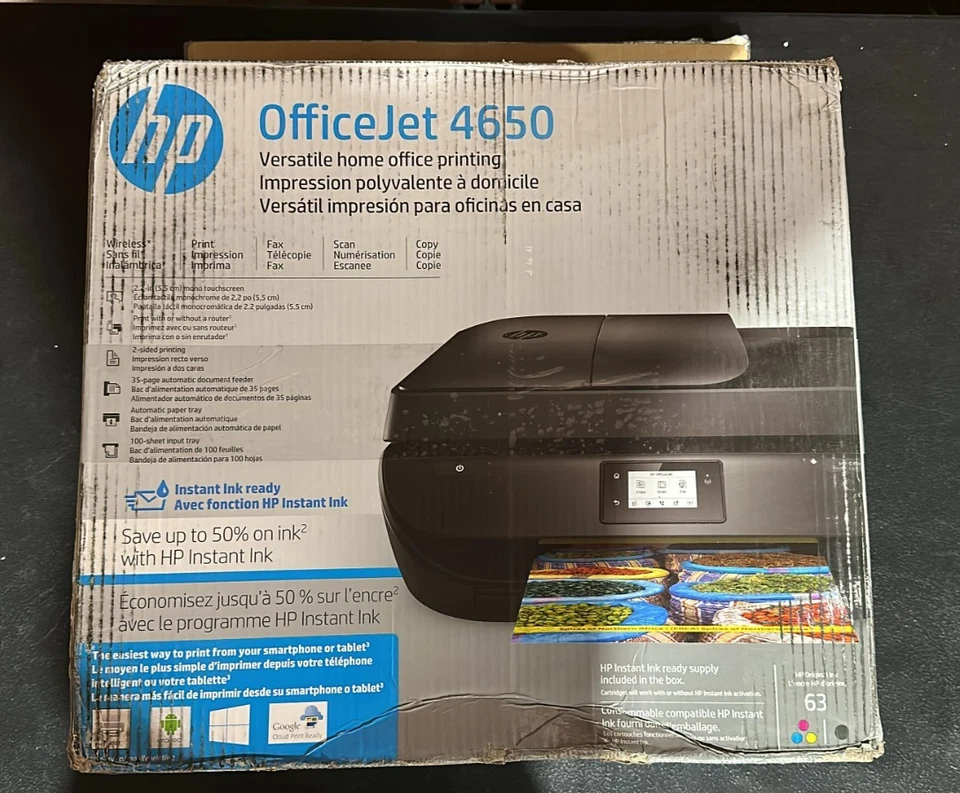 Impresora inalámbrica todo en uno HP OfficeJet 4650 fax copia escaneo *Leer descripción* Foto 3 de 3