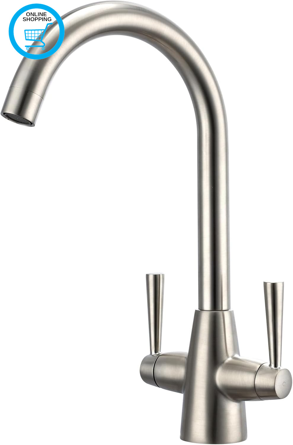 Kitchen Taps Mixer Brushed Nickel Kitchen Tap Dual Lever Brushed Steel Mixer Tap