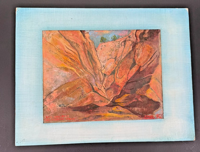 Oil Painting ''The Changing Human'' Miriam Sowers Abstract Expressionist Canyon