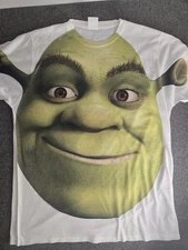 Shrek Aop Sublimation T-shirt Size Xl Big Face Giant Head DreamWorks Ogre Head