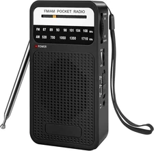 Portable Radio AM FM Transistor Radio with Loud Speaker Headphone Jack 2AA Ba...