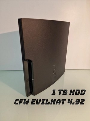 PS3 Slim 1TB HDD CFW Evilnat 4.92 PS1 PS2 PSP ROMS Retro PlayStation 3 Top