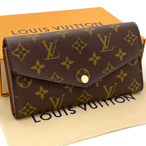 Louis Vuitton Monogram Portefeuille Sarah Long Wallet Brown Used From Japan
