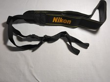 NIKON Camera Neck Strap -Black /Yellow strip/Yellow logo- Mint
