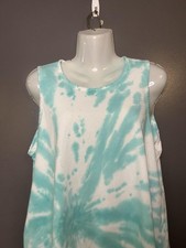 J.Crew Dress Womens Medium Blue Tie Dye Tank Jersey Midi Sundress Sleeveless