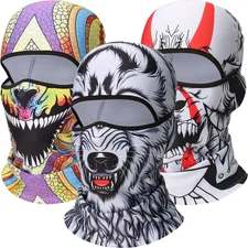 3D Print Balaclava Ski Face Mask Fleece lining UV Protection Hood for Halloween