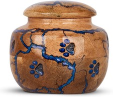 Wood Pet Urns for Dog/Cat Ashes - Small 10 Cu/in Resin Decorative Urn for Ash...
