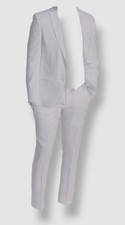 Bar III Men's White Linen Slim Fit Jacket Pants 2-Piece Suit Size 36S 30W 30L