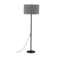 Stehleuchte Stoffschirm Grau Schwarz 159Cm Klein E27 Modern Wohnzimmer Stehlampe