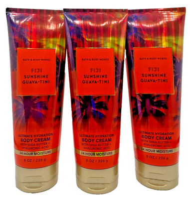 NEW Bath & Body Works LOT of 3 Tubes FIJI Sunshine Guava-Tini Lotion Cream 8 oz